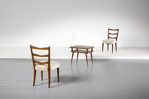 WENTER MARINI GIORGIO - Coppia di sedie con tavolino