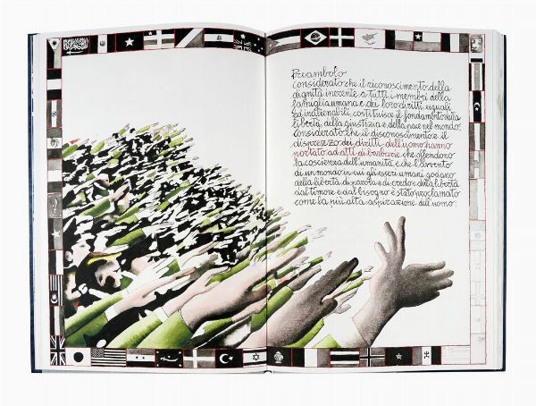 MARCELLO JORI : Universal declaration of human rights.  - Asta 	Libri, autografi e manoscritti - Associazione Nazionale - Case d'Asta italiane