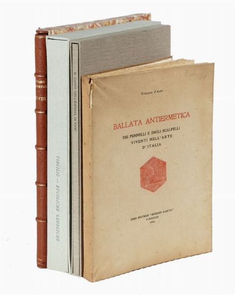 PUBLIUS VERGILIUS MARO : Bucoliche. Georgiche. Versione italiana di Carlo Saggio.  - Asta 	Libri, autografi e manoscritti - Associazione Nazionale - Case d'Asta italiane