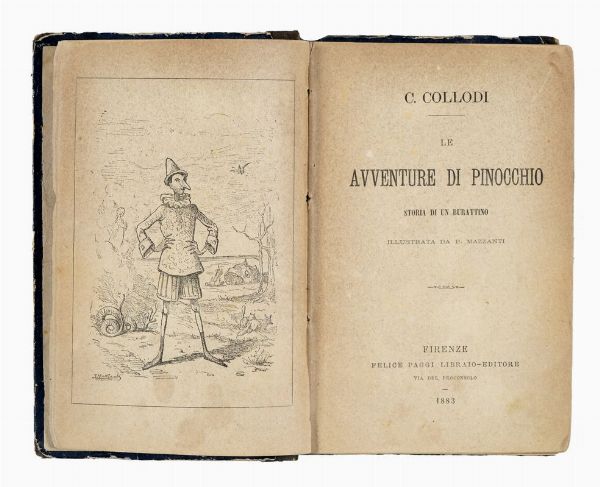 CARLO COLLODI : Le avventure di Pinocchio. Storia di un burattino. Illustrata da E. Mazzanti.  - Asta 	Libri, autografi e manoscritti - Associazione Nazionale - Case d'Asta italiane
