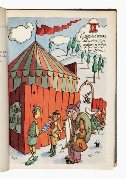CARLO COLLODI : Le Avventure di Pinocchio [?] illustrate con disegni a colori da Mosca.  - Asta 	Libri, autografi e manoscritti - Associazione Nazionale - Case d'Asta italiane