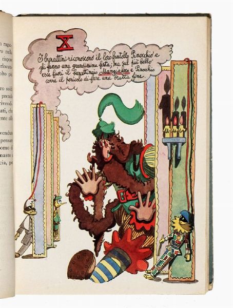 CARLO COLLODI : Le Avventure di Pinocchio [?] illustrate con disegni a colori da Mosca.  - Asta 	Libri, autografi e manoscritti - Associazione Nazionale - Case d'Asta italiane