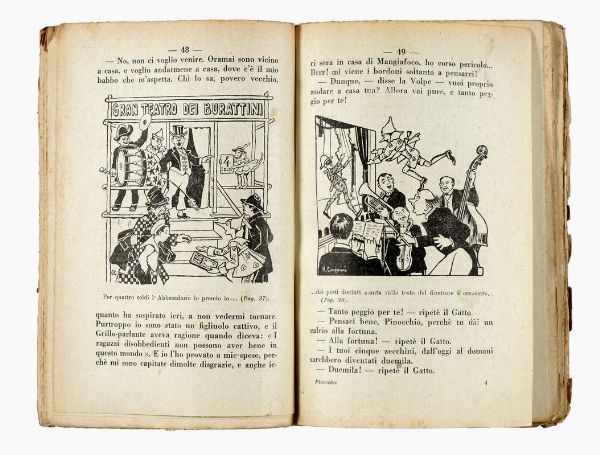 Raccolta di 11 edizioni di Pinocchio.  - Asta 	Libri, autografi e manoscritti - Associazione Nazionale - Case d'Asta italiane