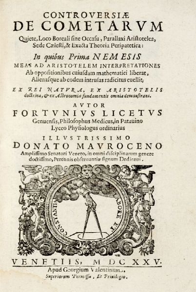 FORTUNIO LICETI : De novis astris, et cometis libb. sex.  - Asta 	Libri, autografi e manoscritti - Associazione Nazionale - Case d'Asta italiane
