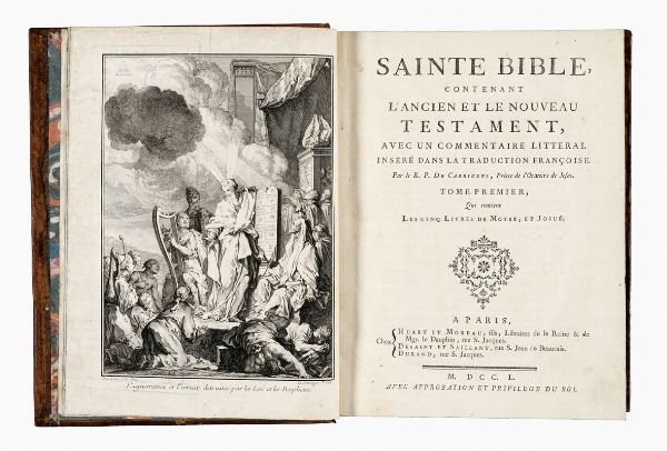 Sainte Bible contenant l'Ancient et le Nouveau Testament... Tome premier (-sixieme).  - Asta 	Libri, autografi e manoscritti - Associazione Nazionale - Case d'Asta italiane