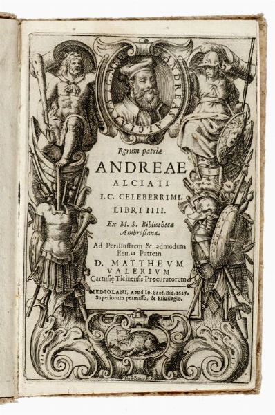 ANDREA ALCIATI : Rerum patriae [...] libri IIII.  - Asta 	Libri, autografi e manoscritti - Associazione Nazionale - Case d'Asta italiane