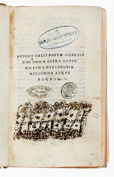 DECIMUS MAGNUS AUSONIUS : Omnia opera nuper maxima diligentia recognita atque excusa... [Si vende con permesso di esportazione]  - Asta 	Libri, autografi e manoscritti - Associazione Nazionale - Case d'Asta italiane