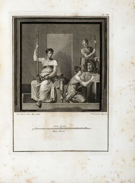 OTTAVIO ANTONIO BAIARDI : Antichit di Ercolano. Catalogo degli antichi monumenti; Le pitture antiche d'Ercolano. Tomo primo (-quarto); De' Bronzi d'Ercolano. Tomo primo (-secondo).  - Asta 	Libri, autografi e manoscritti - Associazione Nazionale - Case d'Asta italiane
