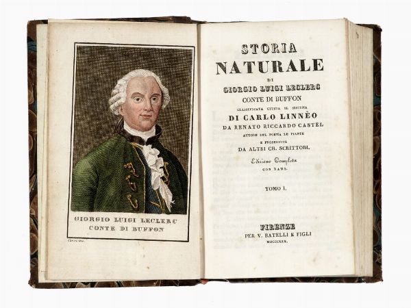 GEORGES LOUIS BUFFON : Storia naturale [...] classificata giusta il sistema di Carlo Linno da Renato Riccardo Castel... Tomo I (-XLI).  - Asta 	Libri, autografi e manoscritti - Associazione Nazionale - Case d'Asta italiane