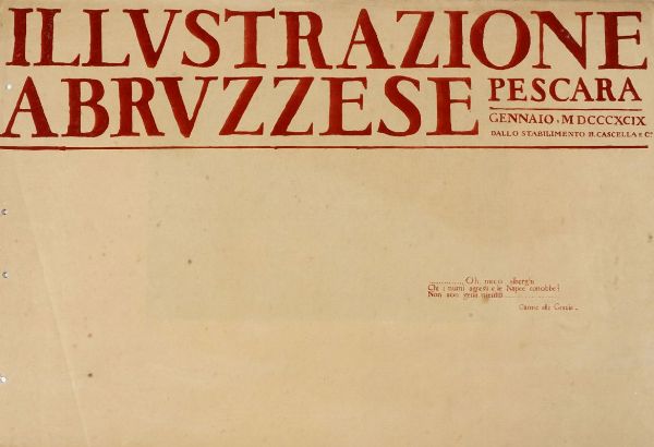 Basilio Cascella : L'illustrazione abruzzese. Fascicoli I-V.  - Asta 	Libri, autografi e manoscritti - Associazione Nazionale - Case d'Asta italiane