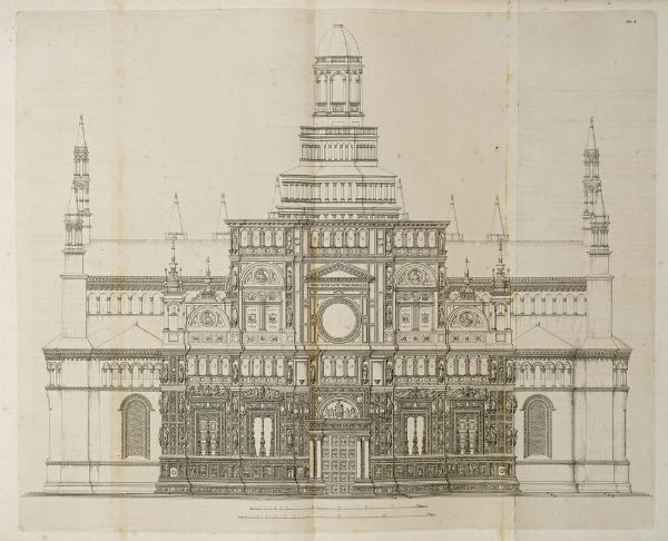 GAETANO DURELLI : La Certosa di Pavia descritta ed illustrata con tavole incise.  - Asta 	Libri, autografi e manoscritti - Associazione Nazionale - Case d'Asta italiane