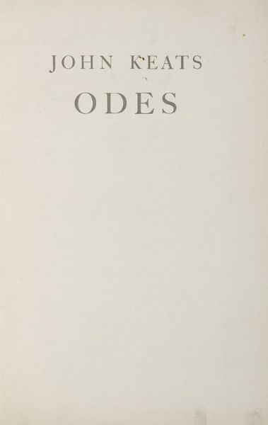 JOHN KEATS : Odes.  - Asta 	Libri, autografi e manoscritti - Associazione Nazionale - Case d'Asta italiane