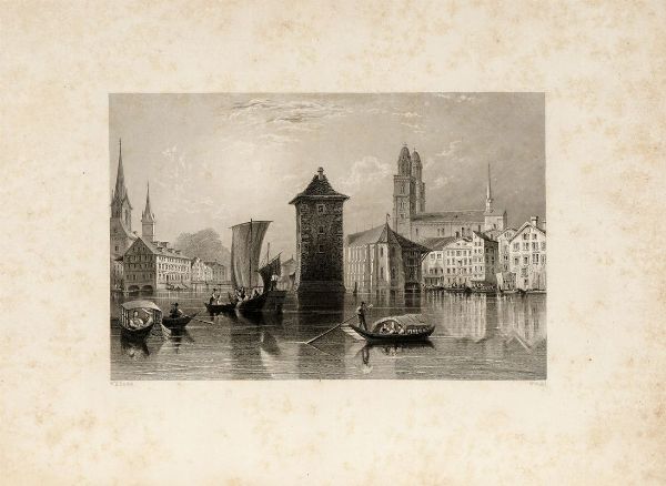 GIUSEPPE LA FARINA : La Svizzera storica ed artistica [...] Volume primo (-secondo).  - Asta 	Libri, autografi e manoscritti - Associazione Nazionale - Case d'Asta italiane