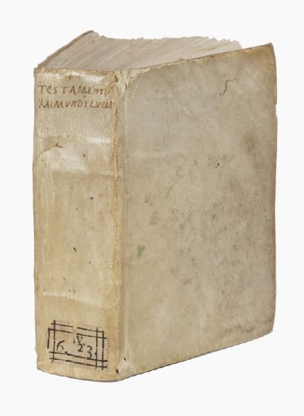 RAMON LULL : Testamentum [...] duobus libris universam artem chymicam complectens.  - Asta 	Libri, autografi e manoscritti - Associazione Nazionale - Case d'Asta italiane