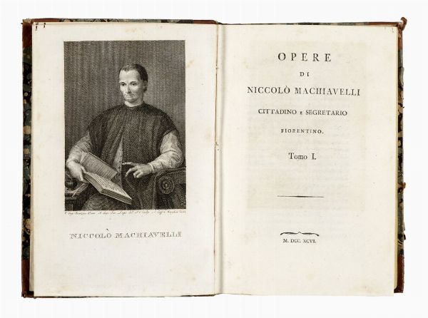 Niccol Machiavelli : Opere [...]. Tomo primo (-ottavo).  - Asta 	Libri, autografi e manoscritti - Associazione Nazionale - Case d'Asta italiane