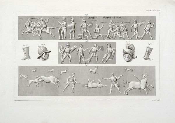 FRANCOIS MAZOIS : Les ruines de Pompei. Premire [-troisime] partie.  - Asta 	Libri, autografi e manoscritti - Associazione Nazionale - Case d'Asta italiane