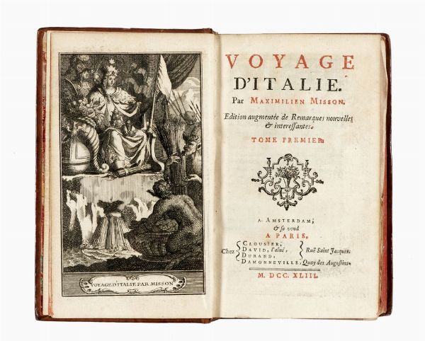 MAXIMILIEN MISSON : Voyage d'Italie par Maximilien Misson. Tome premier [-quatrieme].  - Asta 	Libri, autografi e manoscritti - Associazione Nazionale - Case d'Asta italiane
