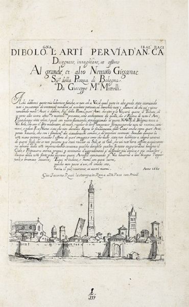 GIUSEPPE MARIA MITELLI : L'Arti per via disegnate, et offerte [...] al grande et alto Nettuno Gicante sig. della Piazza di Bologna.  - Asta 	Libri, autografi e manoscritti - Associazione Nazionale - Case d'Asta italiane
