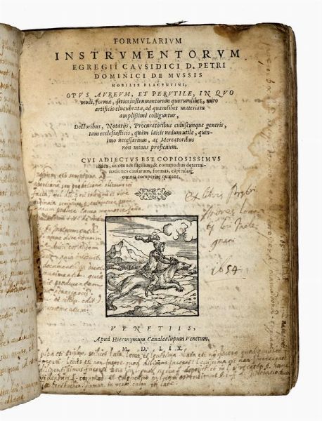 PIETRO DOMENICO MUSSI : Formularium instrumentorum egregij causidici [...] opus aureum, et perutile...  - Asta 	Libri, autografi e manoscritti - Associazione Nazionale - Case d'Asta italiane