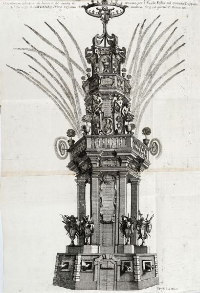 GIROLAMO ANTONIO PRINA : Il Trionfo di san Gaudenzo primo vescovo e protettore dell'inclita città di Novara nel solennissimo glorioso trasporto del sacro adorabile suo corpo seguito alli 14 giugno dell'anno 1711.  - Asta 	Libri, autografi e manoscritti - Associazione Nazionale - Case d'Asta italiane