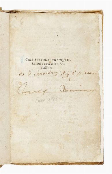 TRANQUILLUS GAIUS SUETONIUS : De vita XII Caesarum.  - Asta 	Libri, autografi e manoscritti - Associazione Nazionale - Case d'Asta italiane