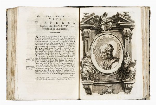 Giorgio Vasari : Vite de' pi eccellenti pittori scultori ed architetti [...]. Tomo primo (-settimo).  - Asta 	Libri, autografi e manoscritti - Associazione Nazionale - Case d'Asta italiane