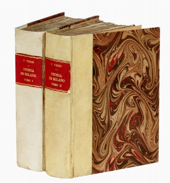 PIETRO VERRI : Storia di Milano [...] Tomo I (-II) in cui si narrano le vicende della citt� incominciando dai piu remoti principi sino alla fine del dominio de' Visconti...  - Asta 	Libri, autografi e manoscritti - Associazione Nazionale - Case d'Asta italiane
