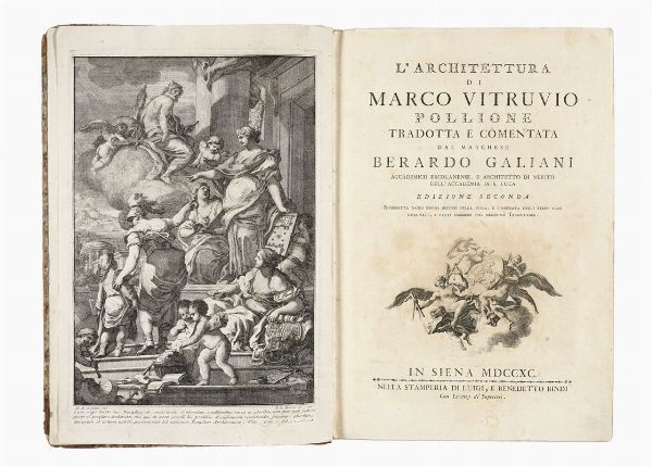 MARCUS POLLIO VITRUVIUS : L'Architettura [...] Tradotta e comentata dal Marchese Berardo Galiani [...] Edizione seconda...  - Asta 	Libri, autografi e manoscritti - Associazione Nazionale - Case d'Asta italiane