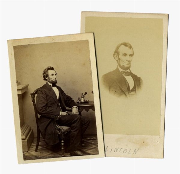 ABRAHAM LINCOLN : 2 ritratti fotografici all'albumina.  - Asta 	Libri, autografi e manoscritti - Associazione Nazionale - Case d'Asta italiane