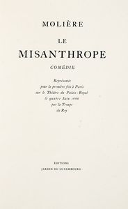 MOLIRE (POQUELIN JEAN-BAPTISTE, DETTO) : Le Misanthrope...  - Asta 	Libri, autografi e manoscritti - Associazione Nazionale - Case d'Asta italiane
