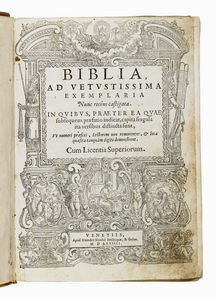 Biblia, ad vetustissima exemplaria nunc recens castigata...  - Asta 	Libri, autografi e manoscritti - Associazione Nazionale - Case d'Asta italiane