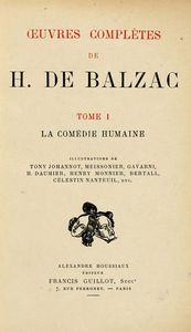 HONOR (DE) BALZAC - Oeuvres completes [?] Tome I (-XX). La comdie humaine...