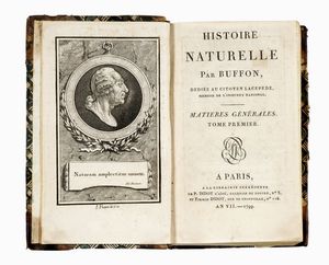 GEORGES LOUIS BUFFON - Histoire Naturelle [...] Matieres Gnrales. Tome premier (-vingt-quatrime).