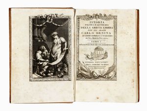 CARLO DENINA - Istoria politica e letteraria della Grecia libera [...] Tomo I [-IV].
