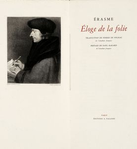 ERASMUS ROTERODAMUS : loge de la Folie...  - Asta 	Libri, autografi e manoscritti - Associazione Nazionale - Case d'Asta italiane