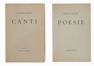 GIACOMO LEOPARDI : Canti.  - Asta 	Libri, autografi e manoscritti - Associazione Nazionale - Case d'Asta italiane