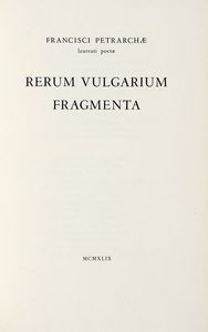 Francesco Petrarca - Rerum Vulgarium Fragmenta.