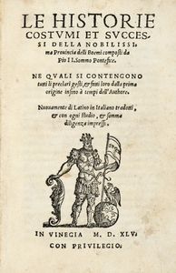 ENEA SILVIO - PIUS [PAPA II] PICCOLOMINI - Le Historie costumi et successi della nobilissima provincia delli Boemi.