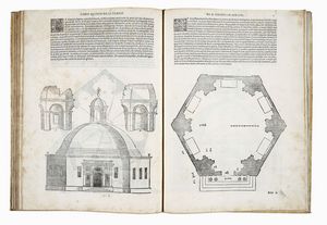 SEBASTIANO SERLIO : Il terzo libro [...] nel qual si figurano, e descrivono le antiquita di Roma, e le altre che sono in Italia, e fuori d'Italia.  - Asta 	Libri, autografi e manoscritti - Associazione Nazionale - Case d'Asta italiane
