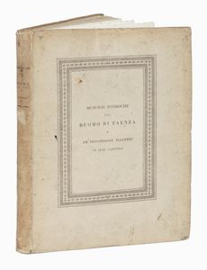 ANDREA STROCCHI : Memorie istoriche del Duomo di Faenza e de' personaggi illustri di quel Capitolo.  - Asta 	Libri, autografi e manoscritti - Associazione Nazionale - Case d'Asta italiane