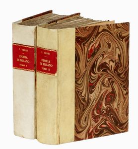PIETRO VERRI : Storia di Milano [...] Tomo I (-II) in cui si narrano le vicende della citt� incominciando dai piu remoti principi sino alla fine del dominio de' Visconti...  - Asta 	Libri, autografi e manoscritti - Associazione Nazionale - Case d'Asta italiane