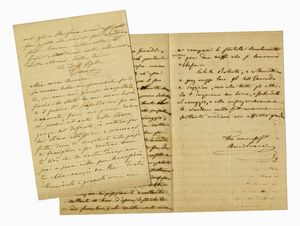 AMILCARE PONCHIELLI - 2 lettere inviate alla suocera. 1  scritta da Amilcare, l'altra dalla moglie Teresa con una lunga annotazione autografa di Ponchielli.