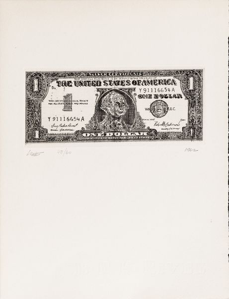 Robert Watts : One dollar bill  - Asta Grafiche e Multipli del XX secolo - Associazione Nazionale - Case d'Asta italiane