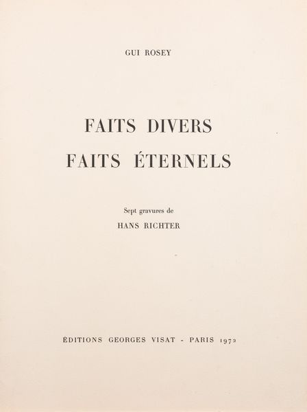 Hans Richter : Faits divers Faits ternels  - Asta Grafiche e Multipli del XX secolo - Associazione Nazionale - Case d'Asta italiane
