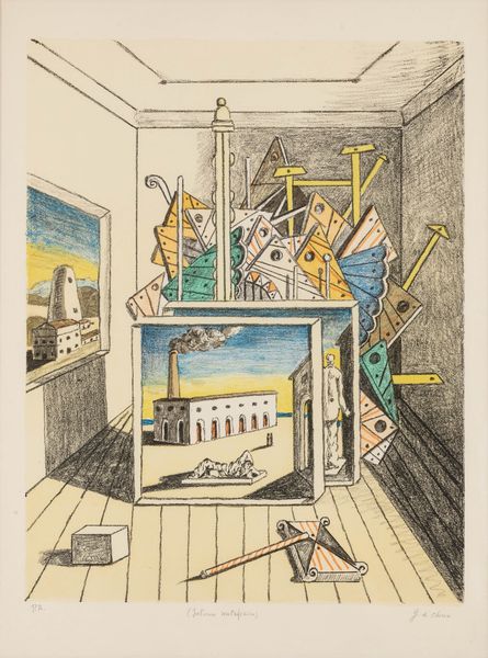 Giorgio de Chirico : Interno metafisico  - Asta Grafiche e Multipli del XX secolo - Associazione Nazionale - Case d'Asta italiane