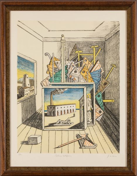 Giorgio de Chirico : Interno metafisico  - Asta Grafiche e Multipli del XX secolo - Associazione Nazionale - Case d'Asta italiane