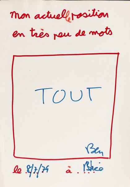 Ben Vautier : TOUT  - Asta Grafiche e Multipli del XX secolo - Associazione Nazionale - Case d'Asta italiane