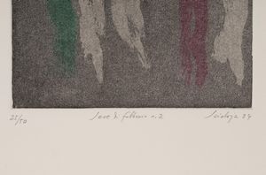 Toti Antonio Scialoja : Sere di febbraio n.2  - Asta Grafiche e Multipli del XX secolo - Associazione Nazionale - Case d'Asta italiane