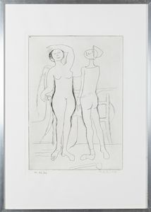 Marino Marini : Incontro  - Asta Grafiche e Multipli del XX secolo - Associazione Nazionale - Case d'Asta italiane