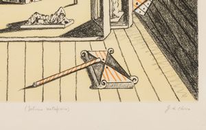 Giorgio de Chirico : Interno metafisico  - Asta Grafiche e Multipli del XX secolo - Associazione Nazionale - Case d'Asta italiane